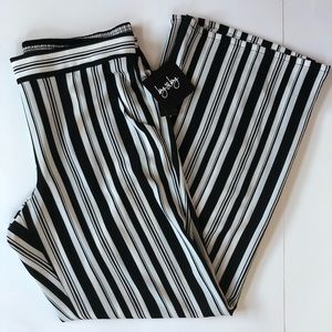 by & by Striped Bubble Crepe Wide Leg Pants